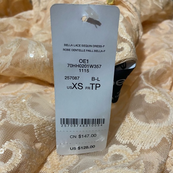 Bebe Bella Lace Sequin Dress Prom Spaghetti Strap Shrug Two Piece XS - Picture 5 of 6